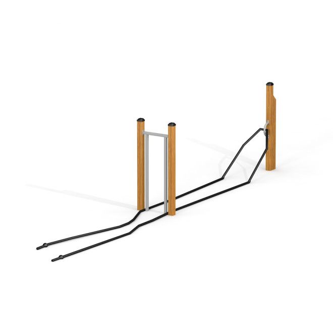 Battle Rope Workout Set med trefundament og svarte treningsrep for utebruk.