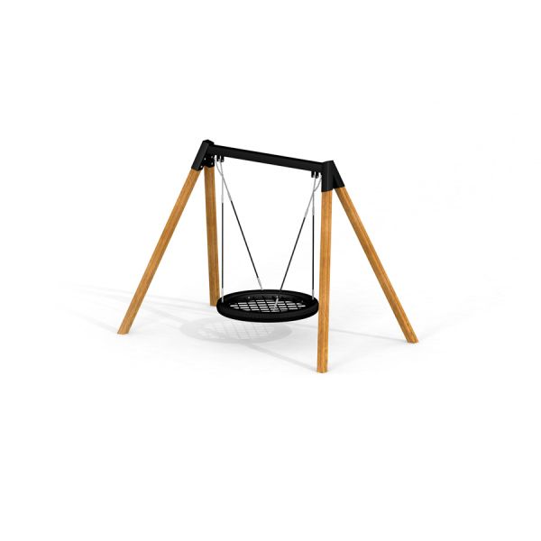 Rund huske for barn, Bird Nest Swing (BNS 120 cm) med treben.