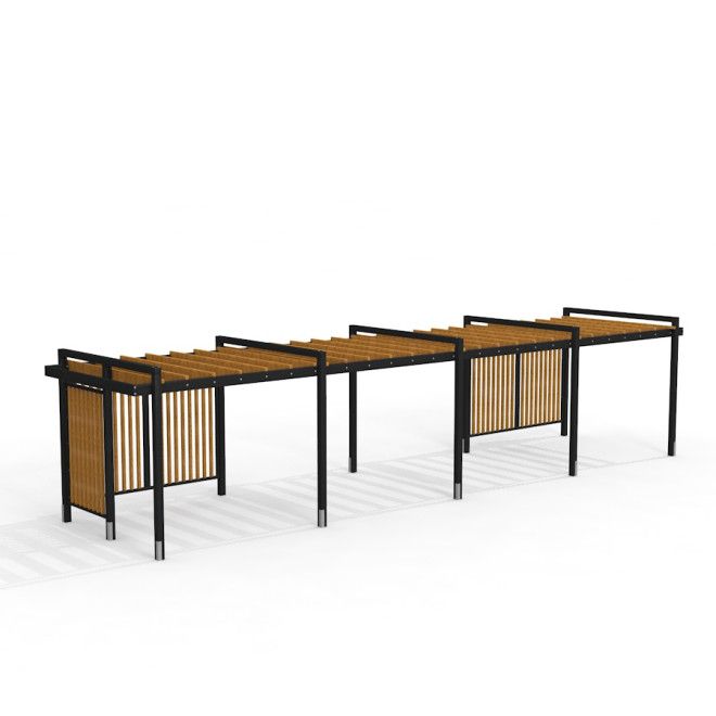 Pergola IV i metall og treutførelse, moderne hagepergola.