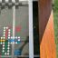 HPL-benk Sjakk og Ludo med sjakkbrett og ludo-spillebrett i glassplate og trebenk.