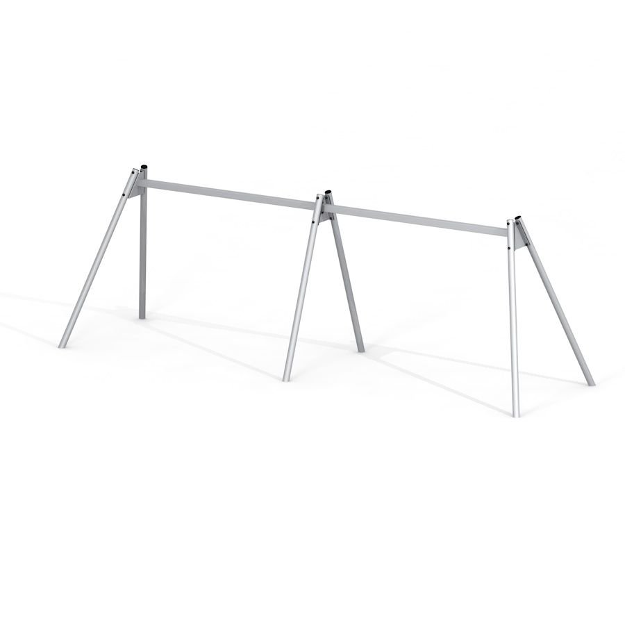 Four-seater swing frame with steel posts