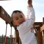 Kid climbs on Yellowstone