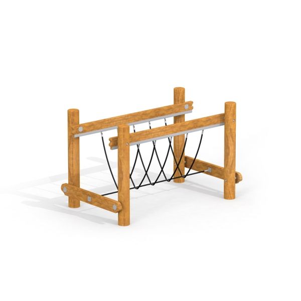 Treppe til klatrevegg Hangebro Nature, laget av tre.