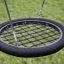 Rund huskeplattform for Huskestativ Mix Lerk 1+2+2 med svart tau og netting.